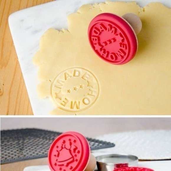 ED Ellen DeGeneres QVC Silicone Cover & Wooden 7PC Cookie Press Baking SET NEW - Picture 3 of 4